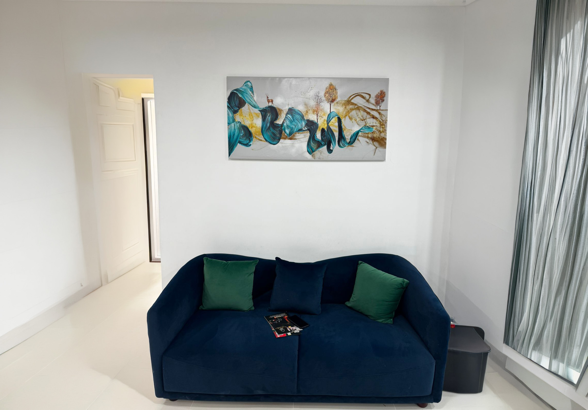 Modern elegant salon interior with mirrors and salon chairs